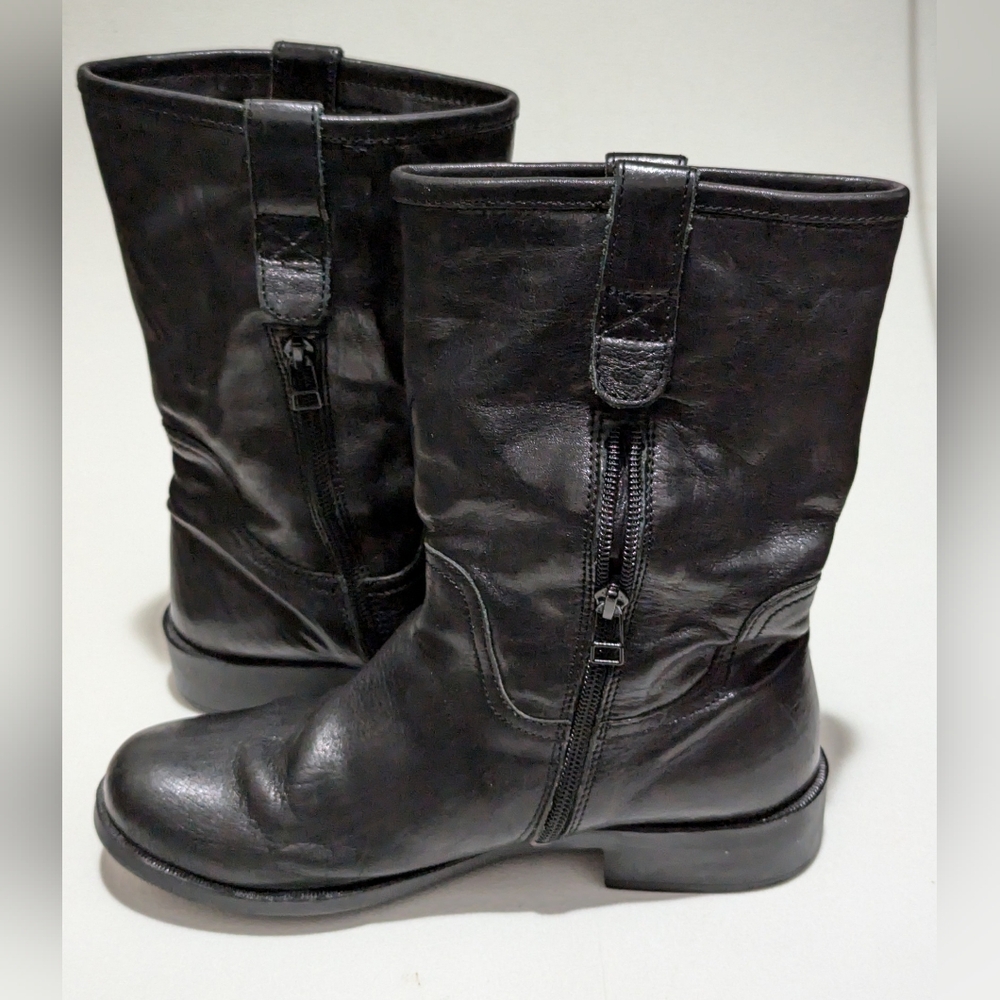 Camper Retro Nubuck Leather Mid Calf Combat Moto Boots 7